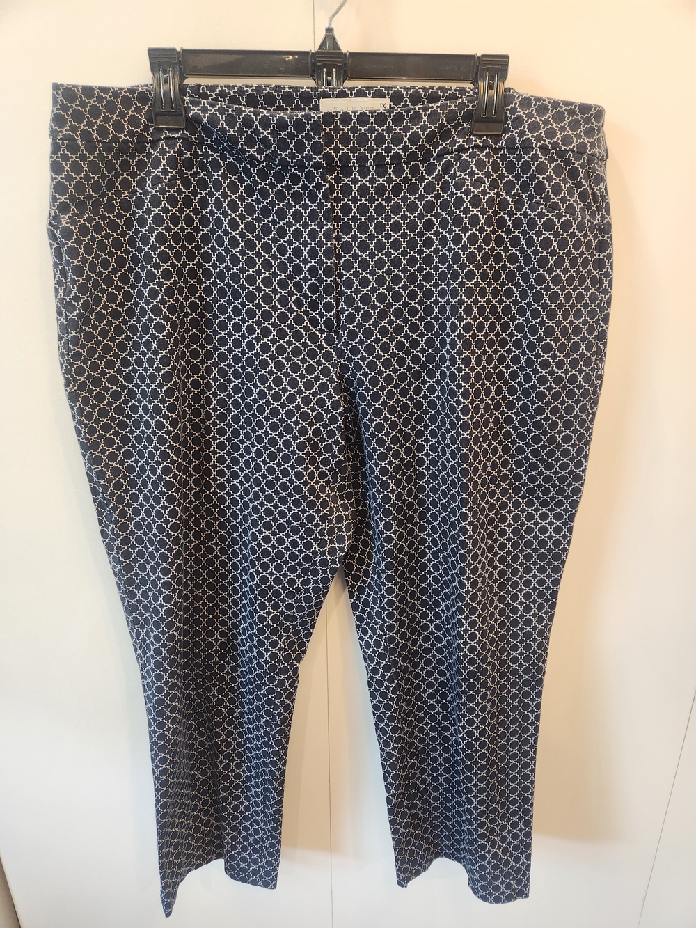 Talbots Navy and White Geo Ankle Pants